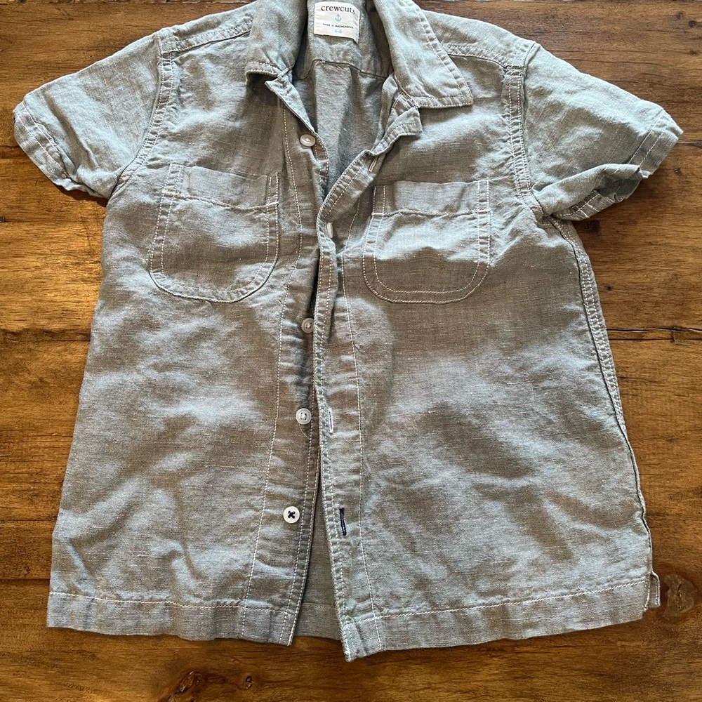 Crewcuts Light Green Linen Shirt